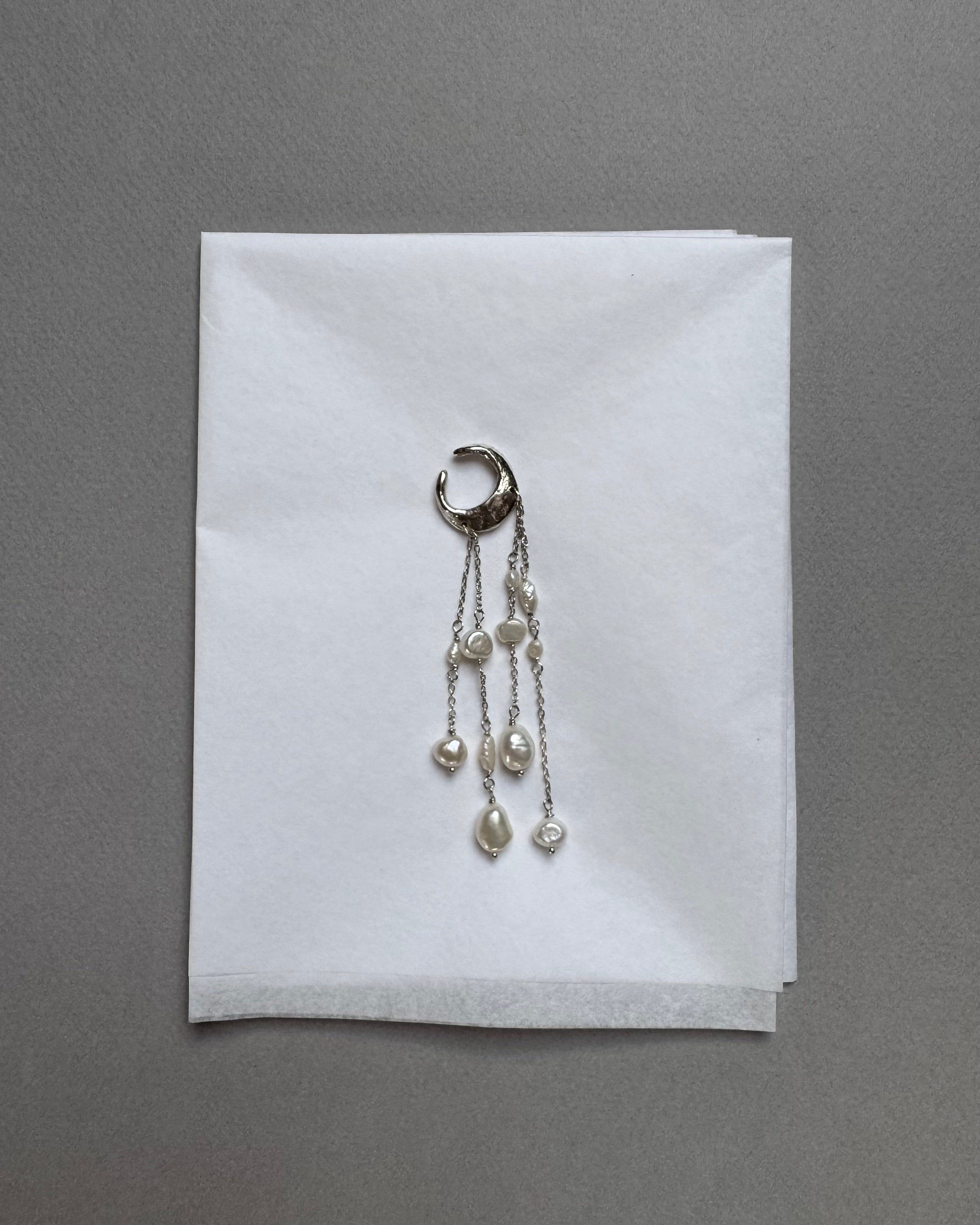 One-of-a-kind pearl ear cuff