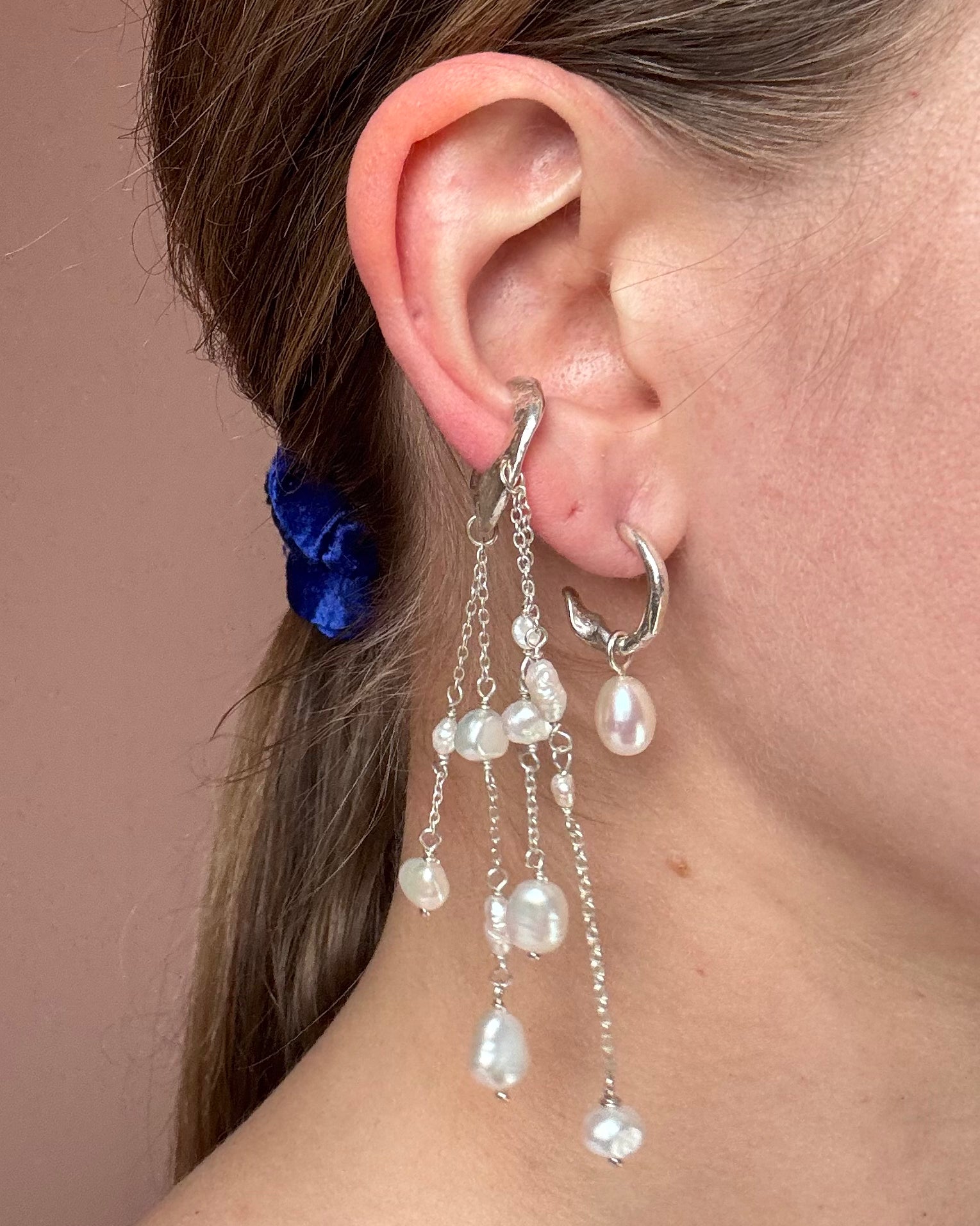 One-of-a-kind pearl ear cuff