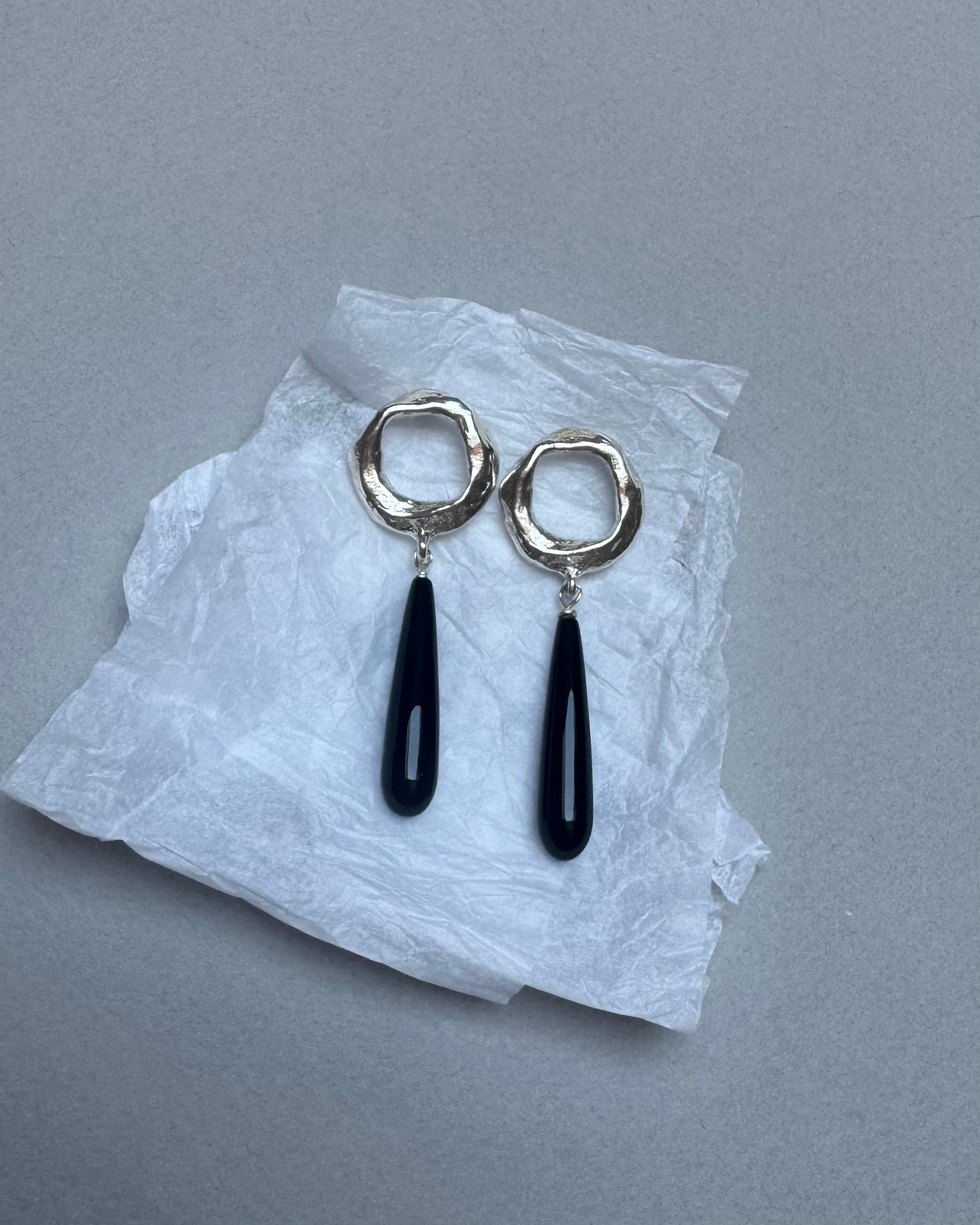 Onyx drop earrings