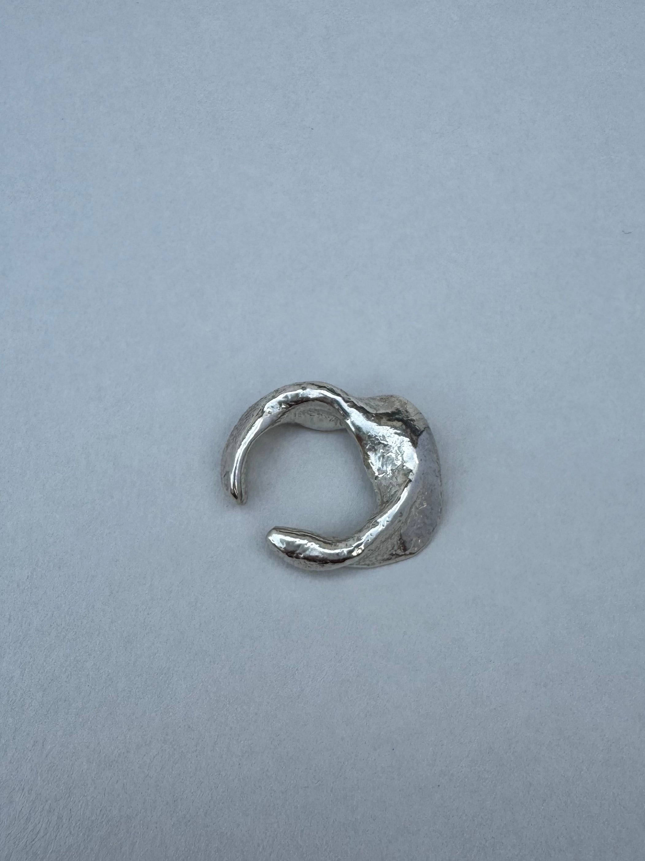 Silver ear cuff sculptural